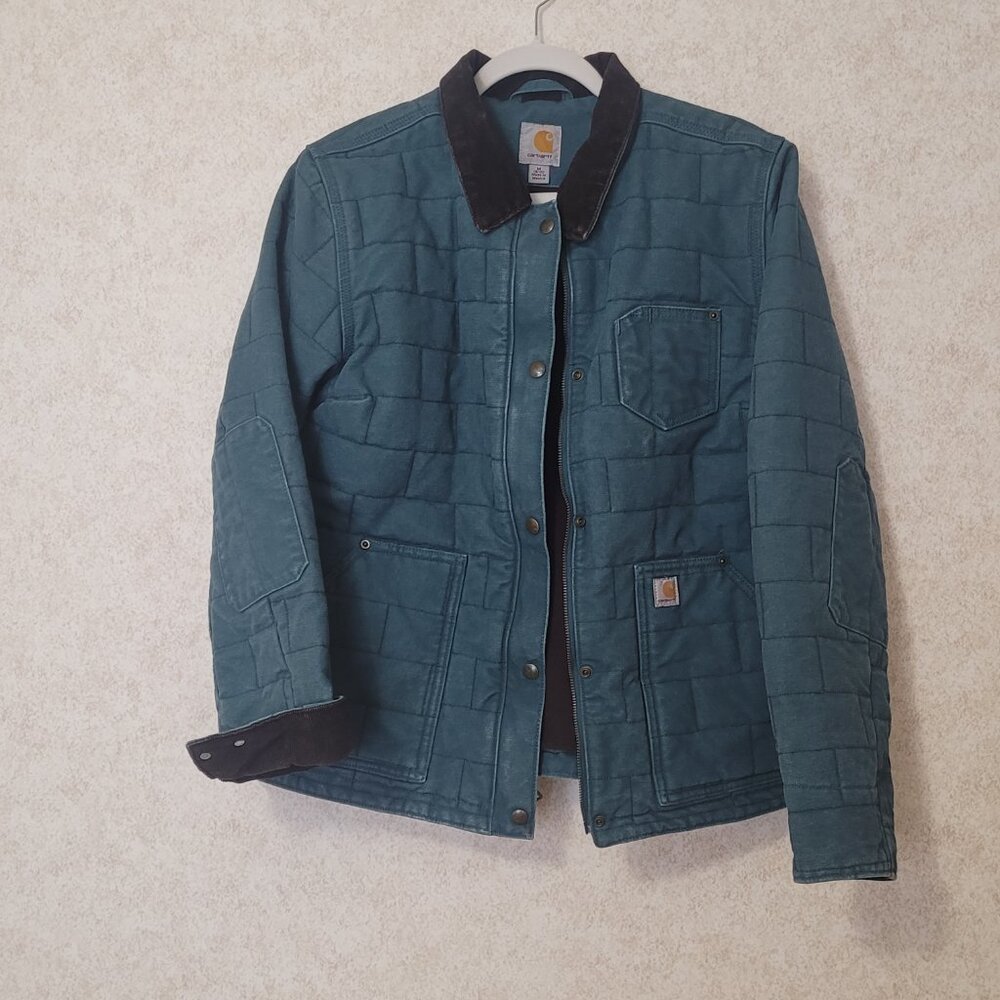 Carhartt Blue Quilted Jacket Womens Size M New Hope Teal - Picture 4 of 15